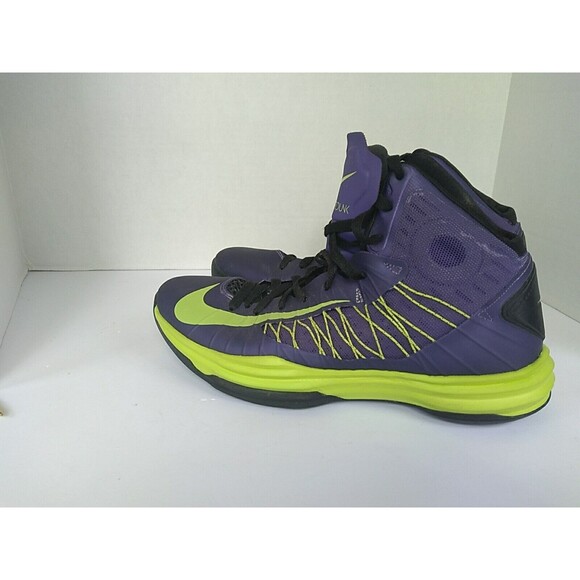 Nike Hyperdunk Basketball Shoes High‎ Top Purple Green Sneakers - Picture 5 of 6